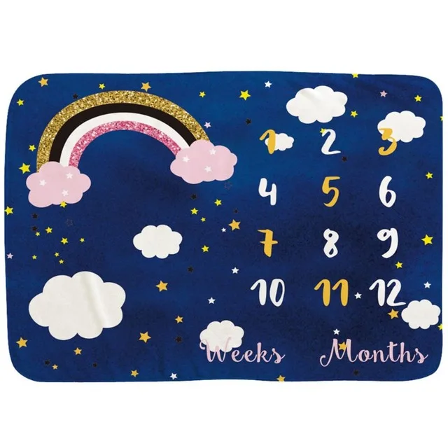 Фон для фотографирования новорожденных Baby Milestone Радужное покрывало тканевый