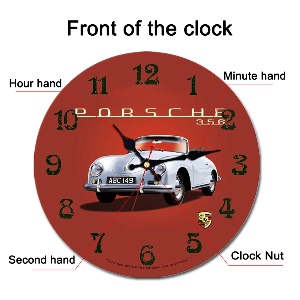 Настенные часы в стиле ретро с рисунком автомобиля винтажные классические для