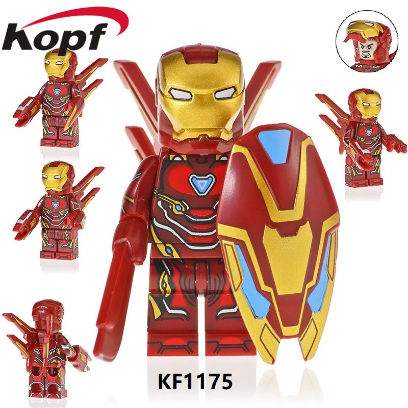 KF6093 8 шт./компл. Marvel Super Heroes Железный человек серии Фигурки M39 M85 M50 Кирпичи
