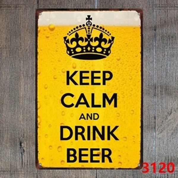 

Novelty Sign metal Tin Sign 20*30 cm keep calm and drink beer funny stier Decor Bar Pub Home Vintage Retro Poster comic stier