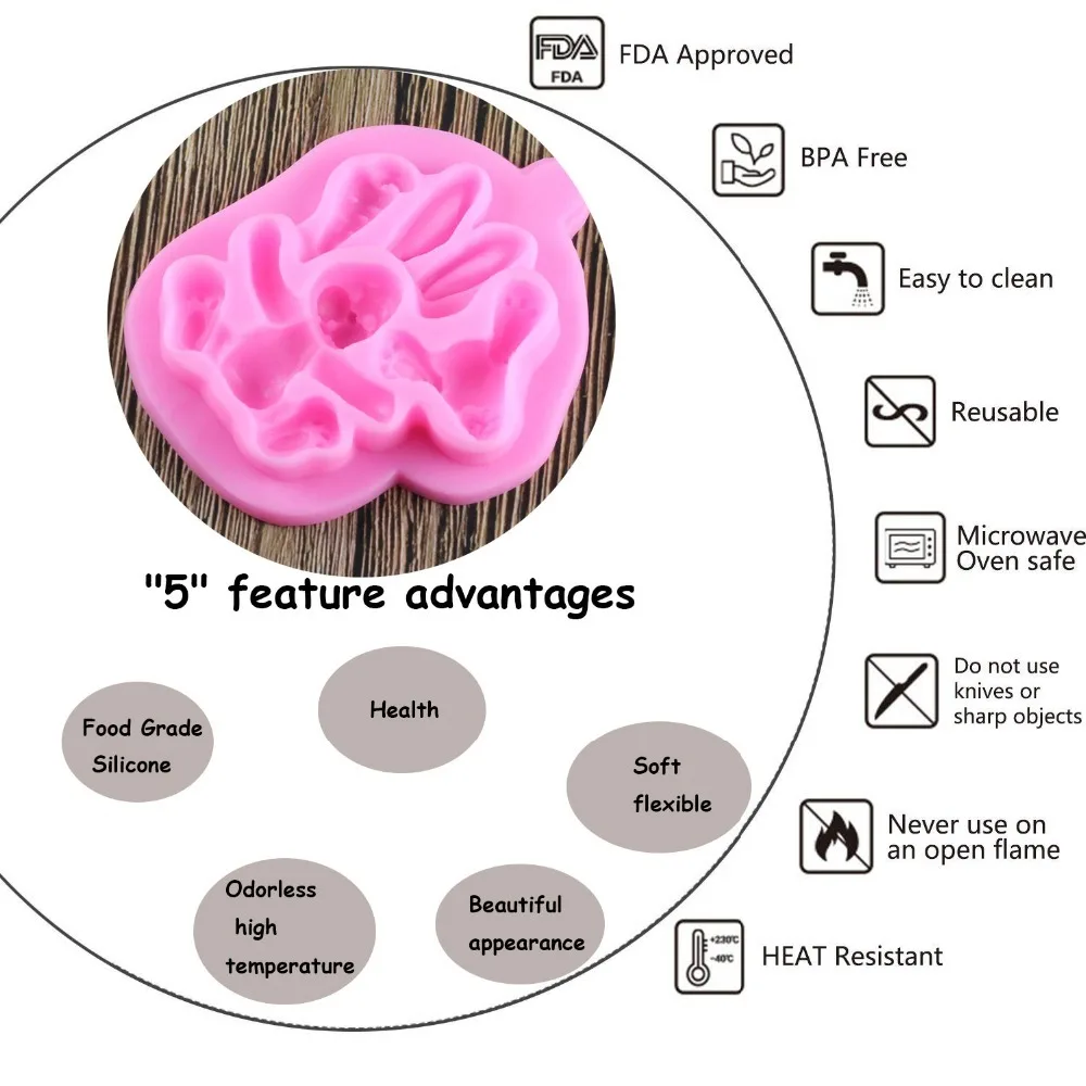 DIY Кролик Пасхальный силиконовая форма для выпечки 3D формы торта кекс