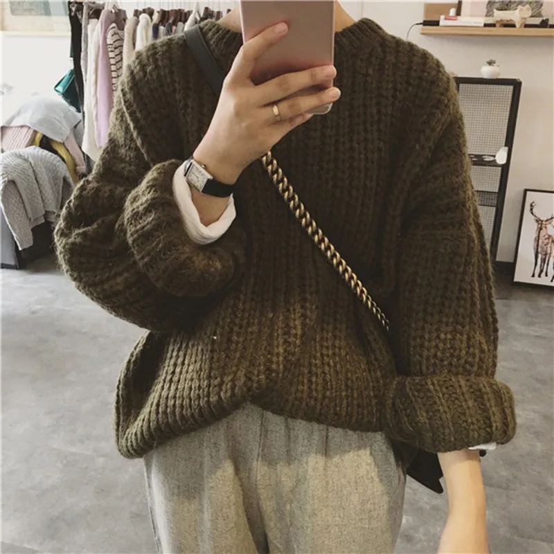 2021 Women Autumn Top Clothes Female Knit Sweater Blouse Ladies Casual Clothing Pullover And Jumper Loose New Arrival | Женская одежда