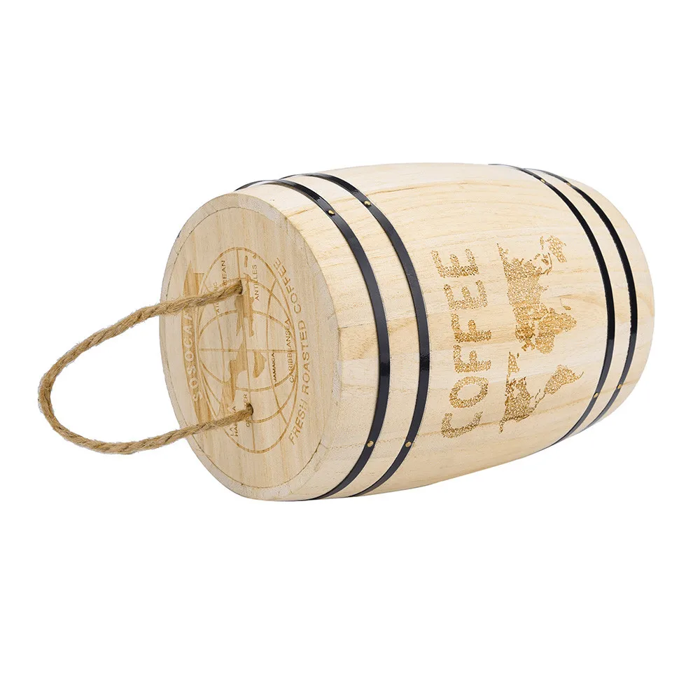 

Fresh Coffee Bean Airtight Container Wooden For Coffee Beans Grounds Coffee Beans Barrel Storage Grounds Kitchen Boxes #LR3