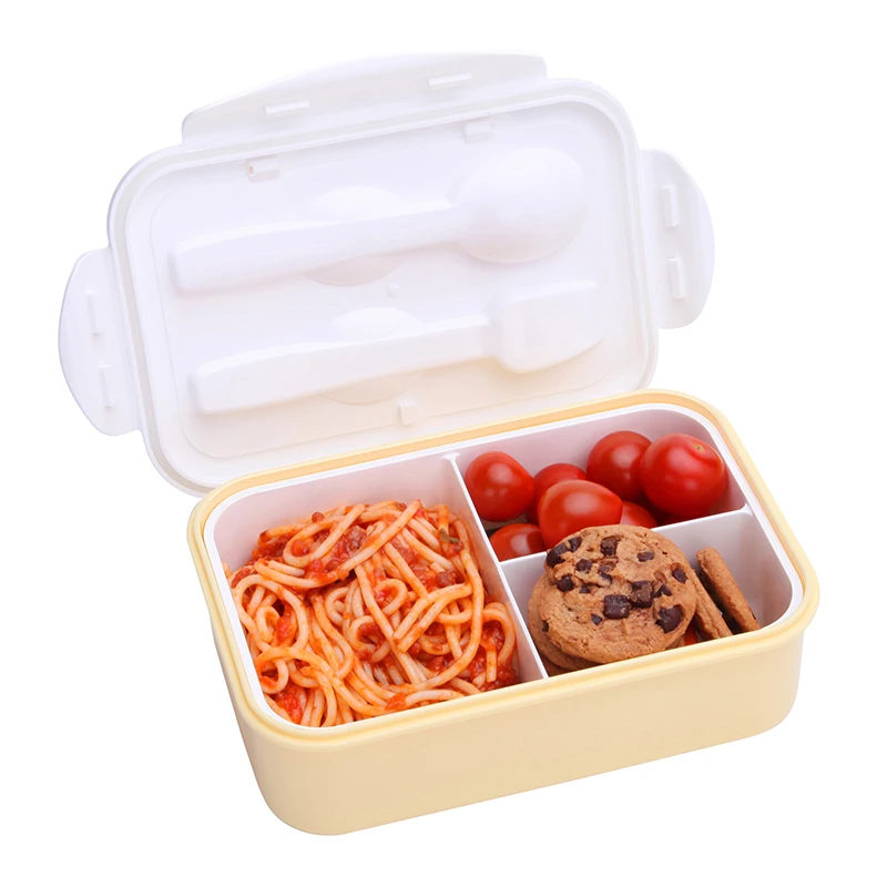 

PP Lunch Box For Kids 2 or 1 Pcs Container Microwave Leakproof Food Fruit Storage Bento Box With Spoon And Fork New