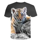 2020 детские топы, футболки тигровые майки для мальчиков и девочек с 3D рисунком льва детская одежда футболка с тигром и гепардом