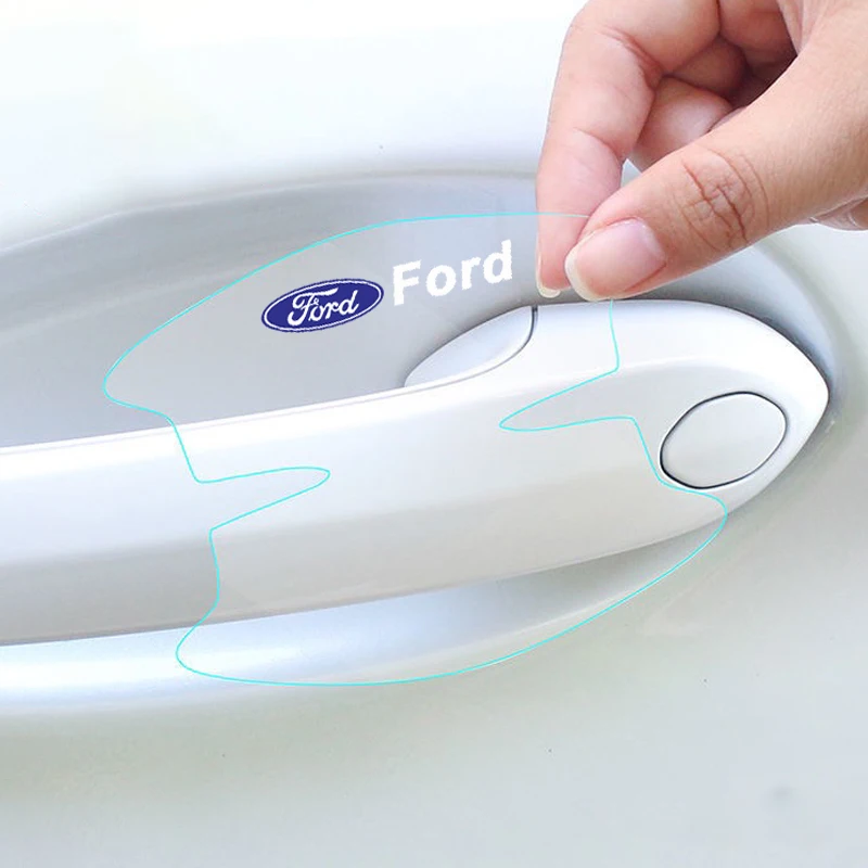 8 шт. ТПУ автомобильные наклейки для дверных ручек из закаленного стекла