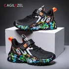 Осенние детские кроссовки CAGILKZEL 2021, дышащая сетчатая спортивная обувь для мальчиков, Модные Повседневные детские кроссовки для бега, обувь для мальчиков