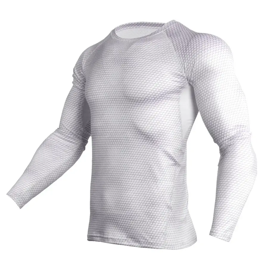 white shirt Fanceey, зимние кальсоны, мужское термобелье, быстросохнущее, стрейч, термо нижнее белье, теплое, для фитнеса, компрессионное нижнее белье - Цвет: white shirt