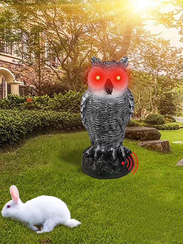 Реалистичный пашот птиц пластиковый Совы с вращающейся головкой и звуком для