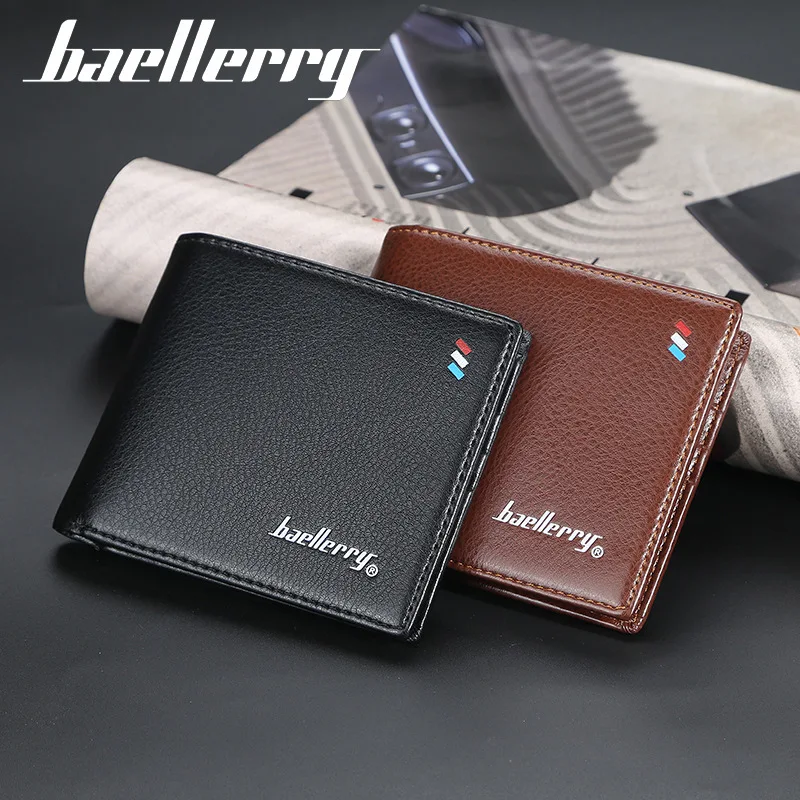 

Baellerry Wallet Men's Short Korean Thin Multi Card Small Wallet Soft Open Horizontal Simple No Decoration Wallet