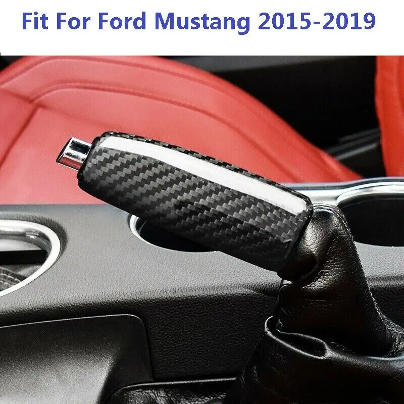 

Hard Carbon Fiber Fit For Ford Mustang 2015-2019 Car Replace Handbrake Grips Cover