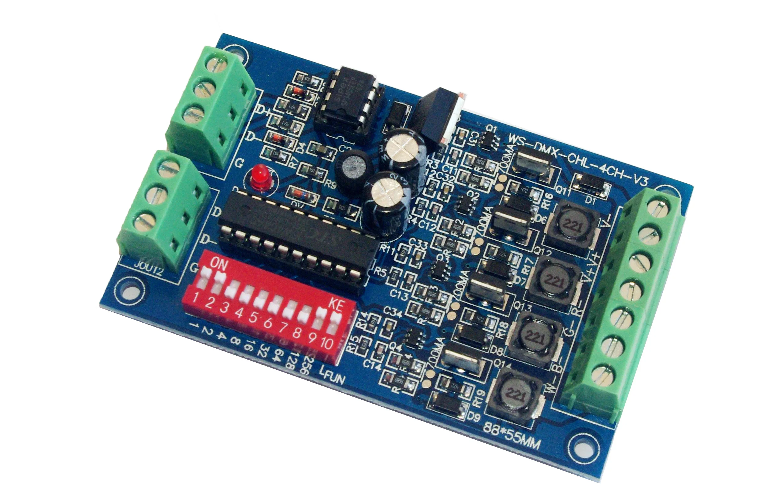 Декодер DMX512 DC12V-36V постоянный ток 350 мА 700 WS-DMX-CHL-4CH-HV-350MA | Лампы и освещение