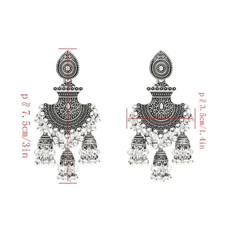 Ретро Индийский Болливуд кундан Jhumka Jhumki Висячие серьги цыганские модные ювелирные изделия