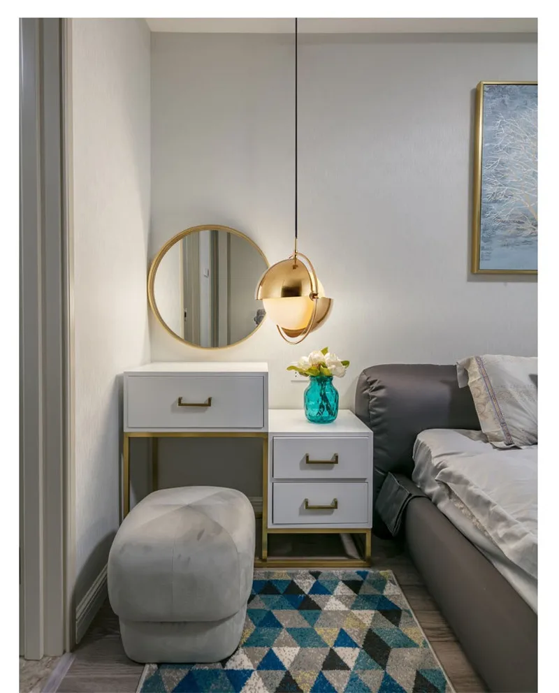 Вращающийся купол стеклянный шар Золотая Подвесная лампа D31cm подвесной