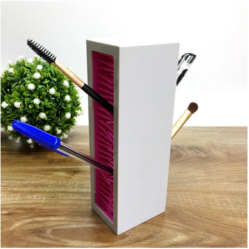 

Silicone Makeup Brush Organizer/Holder Lip Gloss Lipstick Holder Case Silicone Nail Polish Holder Cosmetic Display Box