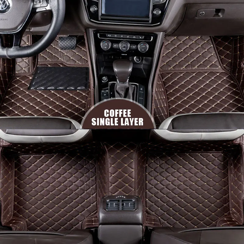 single coffee Кожаные автомобильные коврики на заказ для TOYOTA Avensis 2003- Автомобильный Ковер водонепроницаемые автомобильные аксессуары - Название цвета: single coffee