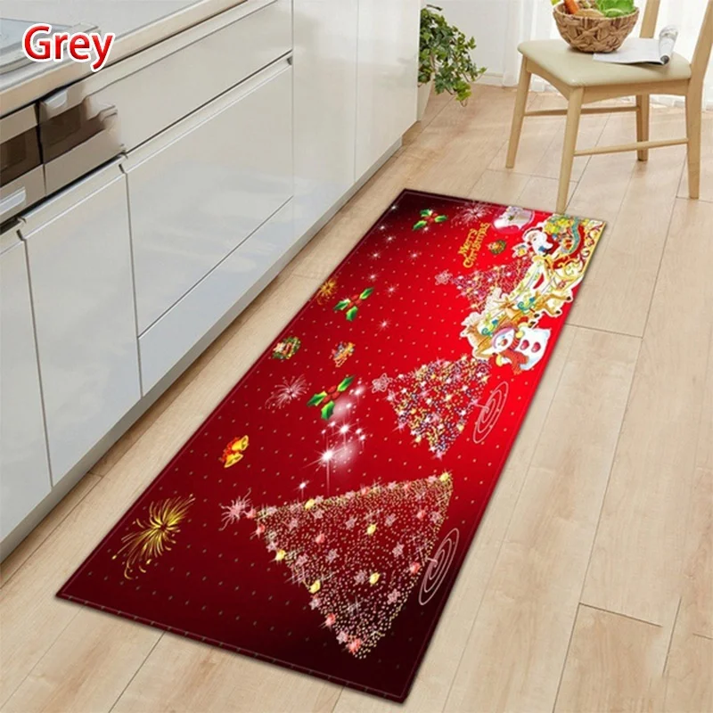 

Kitchen Mat Rectangle Entrance Doormat Christmas Bedroom Home Floor Decoration Living Room Carpet Hallway Bathroom Anti-slip Rug