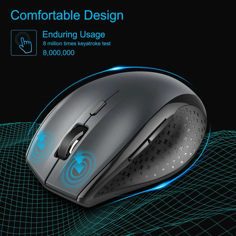 TeckNet Computer Wireless Gaming Mouse 6 Buttons 2400 DPI Mause 2.4G Receiver USB Optical Ergonomic Gamer For Lap | Компьютеры и офис