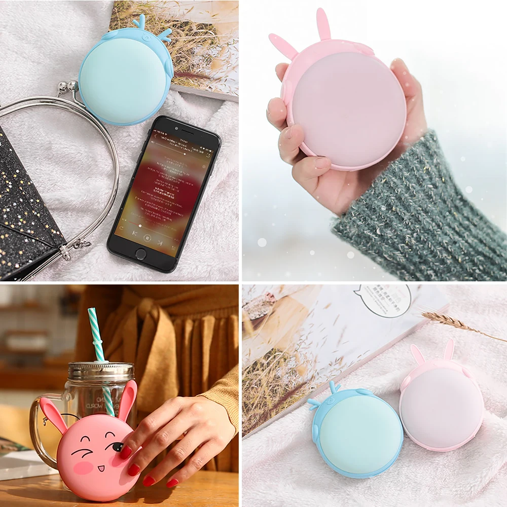 Мультяшный мини USB грелка для рук перезаряжаемая зимняя карманный нагрев