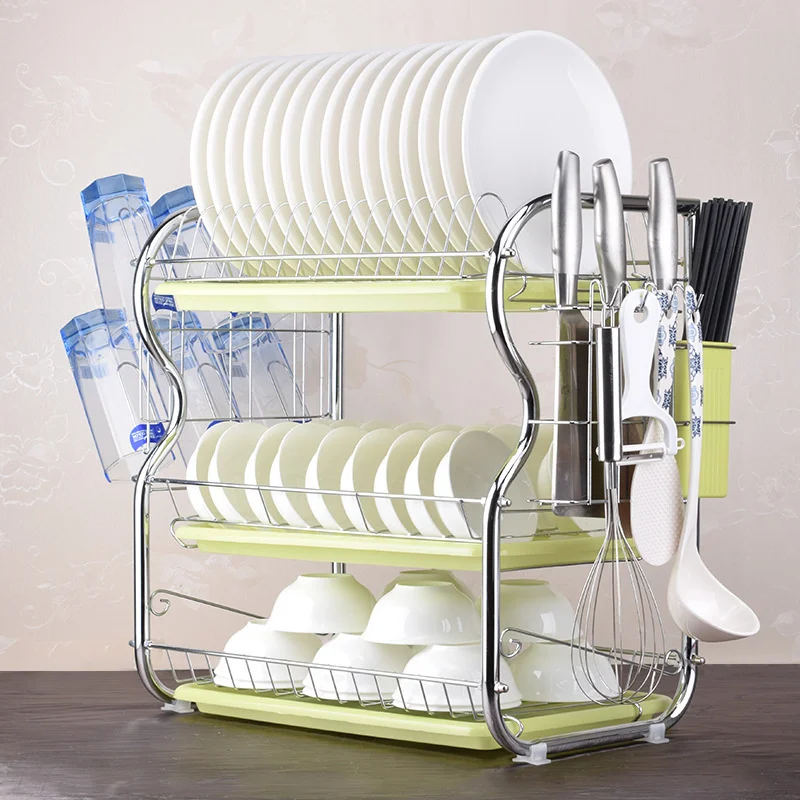 

Kitchen shelf supplies utensils tableware washing and placing dishes storage knife cupboard drain rack