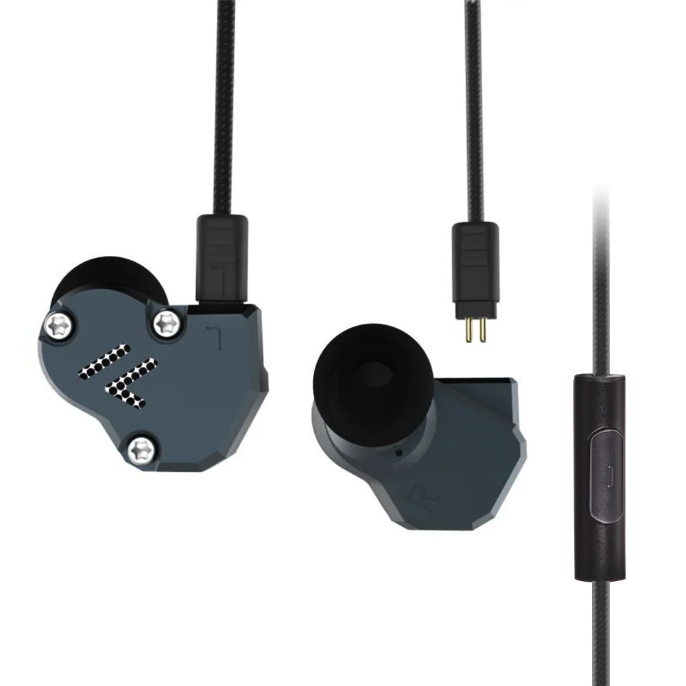 gray with mic Revonext QT2 2DD+ 1BA гибридные наушники-вкладыши HIFI DJ Monito спортивные наушники для бега наушники гарнитура вкладыши PK QT3 QT3S - Цвет: gray with mic