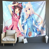 anime wall tapestry for rental room dormitory decor nekopara tapestries wall hanging show piece wall carpet throw rug tablecloth