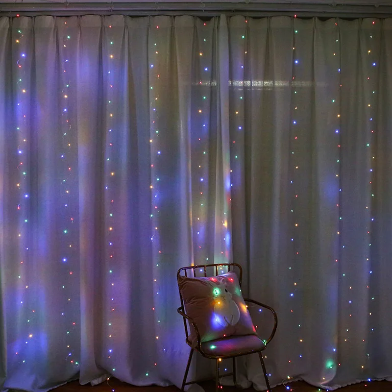 СВЕТОДИОДНАЯ Гирлянда-занавеска с дистанционным управлением 3 м | Дом и сад