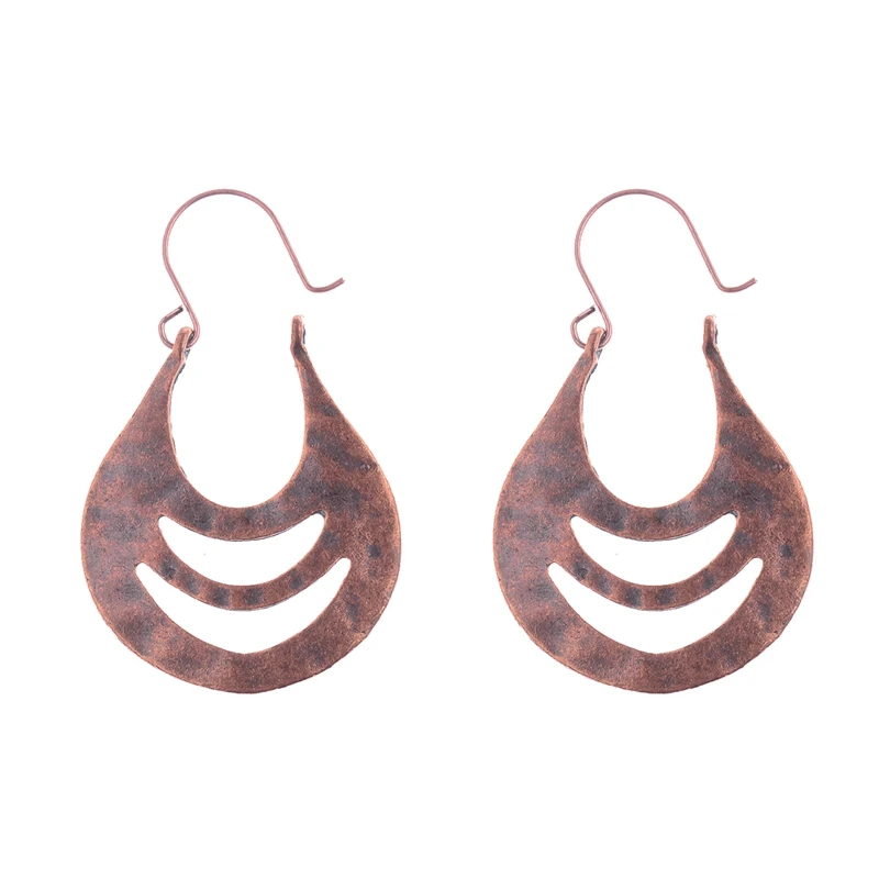 Amader винтажные серьги в богемном стиле бронзовые висячие с узором виде капли воды