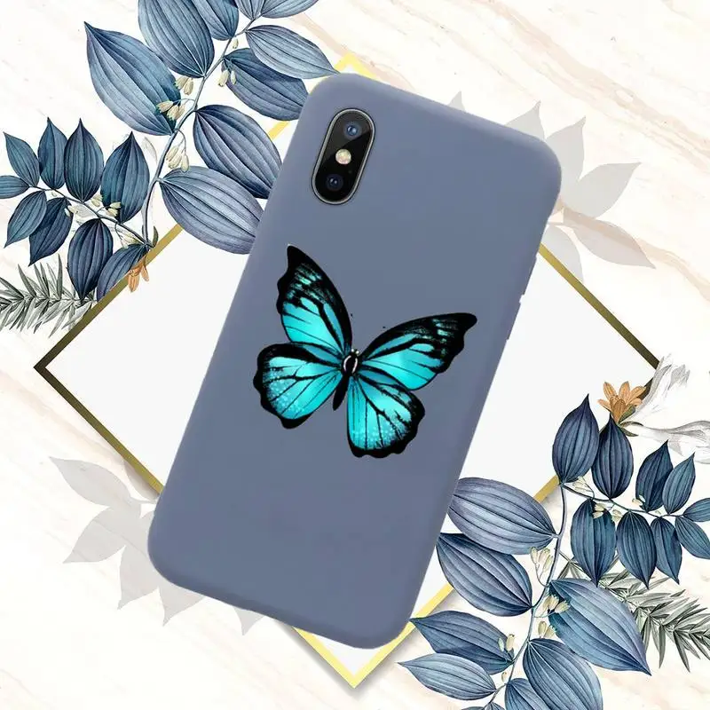 

Beautiful butterfly Cartoon Phone Case Candy Color for iPhone 11 12 mini pro XS MAX 8 7 6 6S Plus X SE 2020 XR