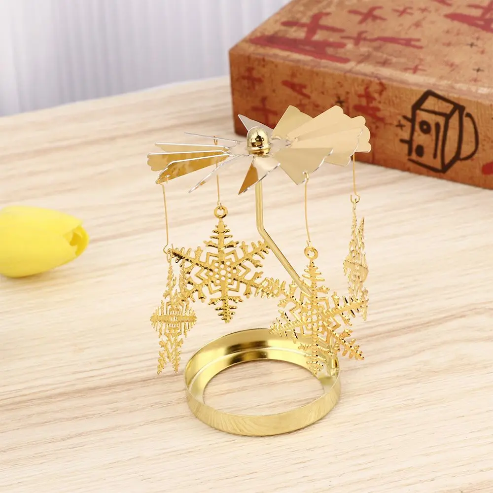 Рождественские подарки в виде снежинки Рождественский вращающийся подсвечник