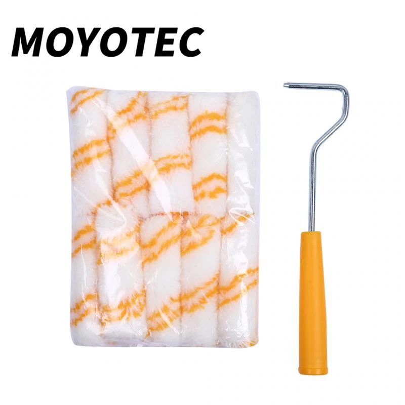 

MOYOTEC 4inch Home Wall Paint Roller Multifunctional Roller Paint Brush with 10 Brushes Painting Roller Brush Set