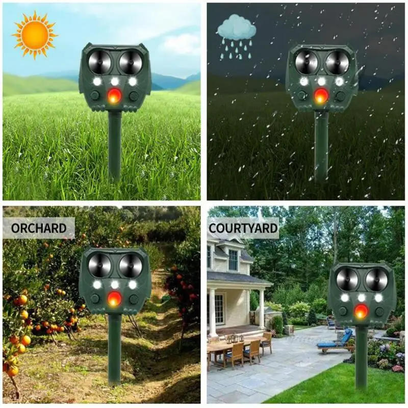 

1 Pc Outdoor Solar Ultrasonic Pest Repeller Animal Pest Mouse Mice Repellents Garden Yard Bird Cat Dog Mosquito Repellent