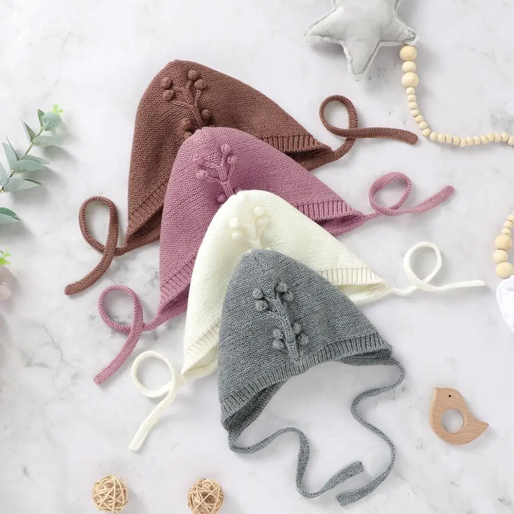 

Baby Hats for Infant Boy Girl Winter Warm Beanie Caps 0-24M Newborn Bebes Knitted Pompom Hats Spring Autumn Children Accessories