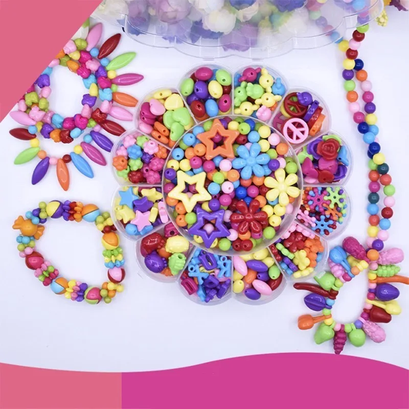 

Children DIY Handmade Beaded Toy With Accessory Set Creative Girls Jewelry Bracelet Making Toys Child Educational Toys for Gift