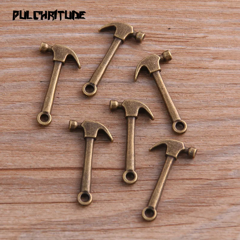 PULCHRITUDE, 14 шт., 13*25 мм, два цвета, металлический сплав цинка, предметы первой необходимости, инструмент, молоток, амулеты, подходят для ювелирных изделий, подвески, амулеты