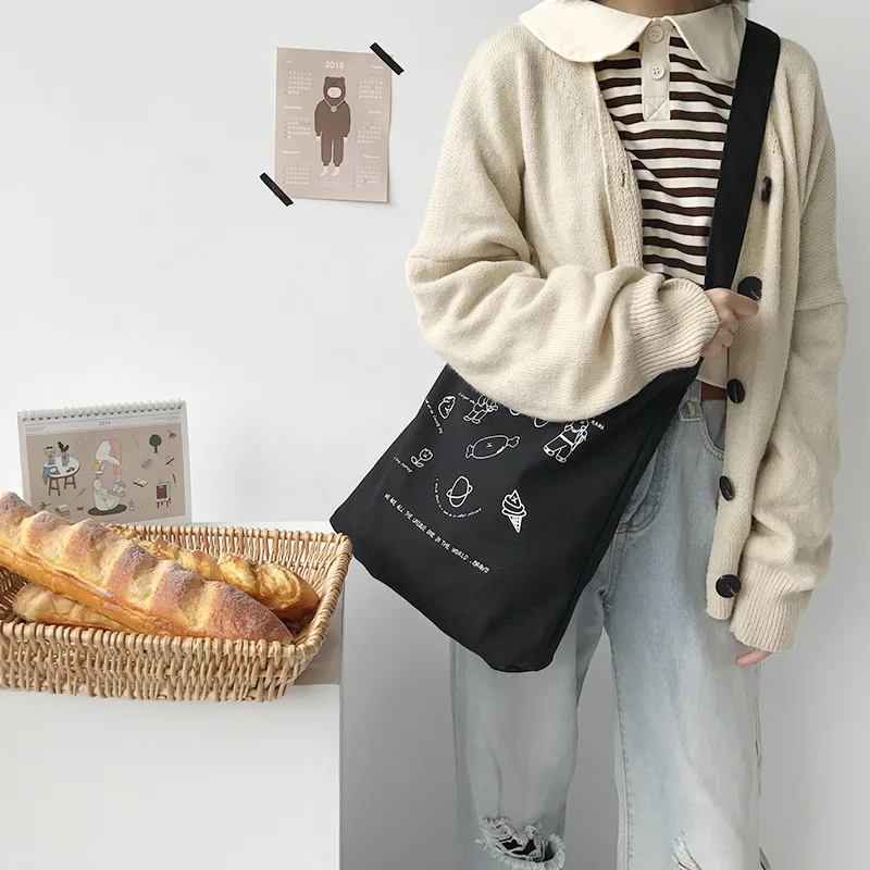 Youda Классическая мультяшная печатная Холщовая Сумка на плечо оригинальный