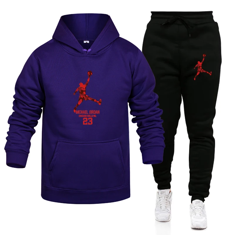 

2021New spring and autumn fashion Men's Sets Hoodies+Pants Harajuku Sport Suits Casual Sweatshirts