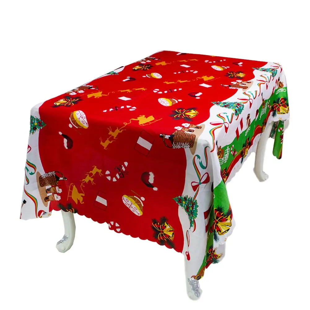 Рождественская скатерть принт носок для Санты 150*200 см водонепроницаемая