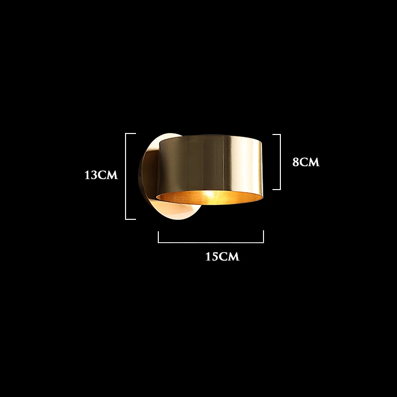 

Modern LED Copper Wall Lamp Indoor Decor Wall Sconce Lamps Stair Dining Living Room Hotel Bedside Bedroom Wall Light Fxture