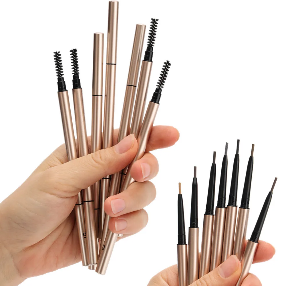 Double Head Natural Vegan Eyebrow Pencil Natural Brow Filler Pencil Printed Your Logo Organic Liner Precision Waterproof images - 6