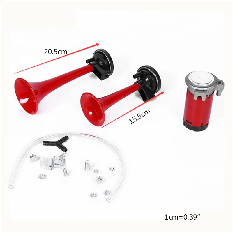 178DB Super-Loud Red 12V Air Horn Dual Trumpet Compressor Car Truck Train Boat C45 | Автомобили и мотоциклы