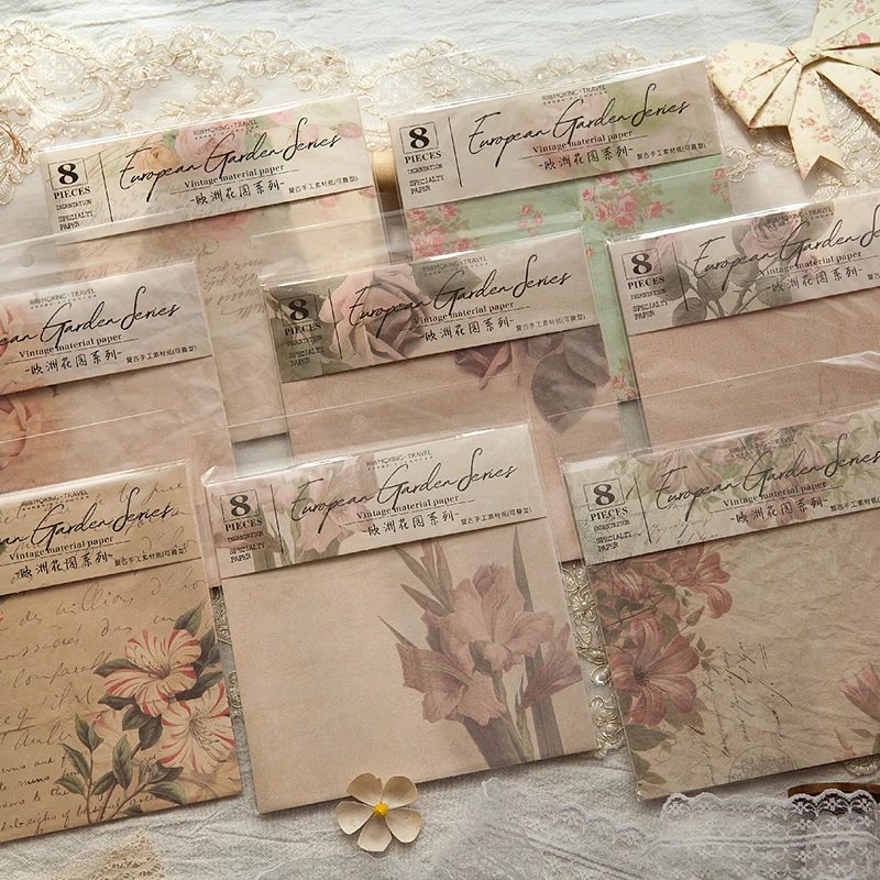 8 шт./компл. Цветочные растения тканевая бумага дневник нежелательной бумаги