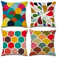 new color rule geometric simplicity printing pillow case custom home decoration linen pillowcase car waist cushion cover