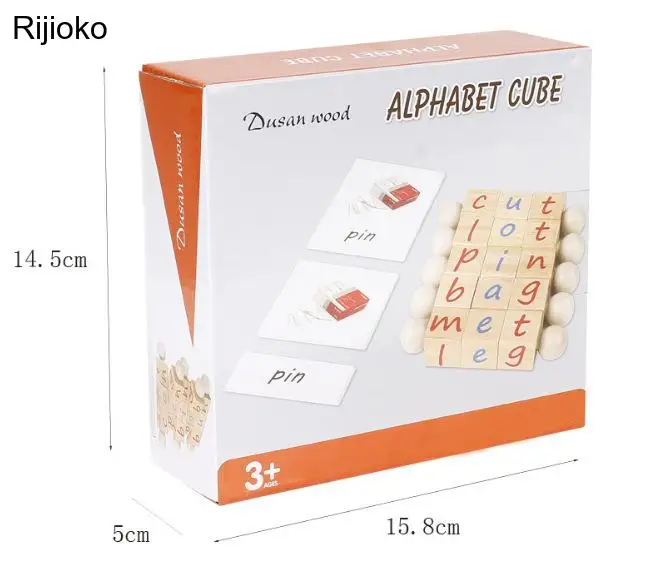 

Language Toys Words Spelling Block Toy Alphabet Cube Block English Spell Learing Cards with Rotating Building Blocks