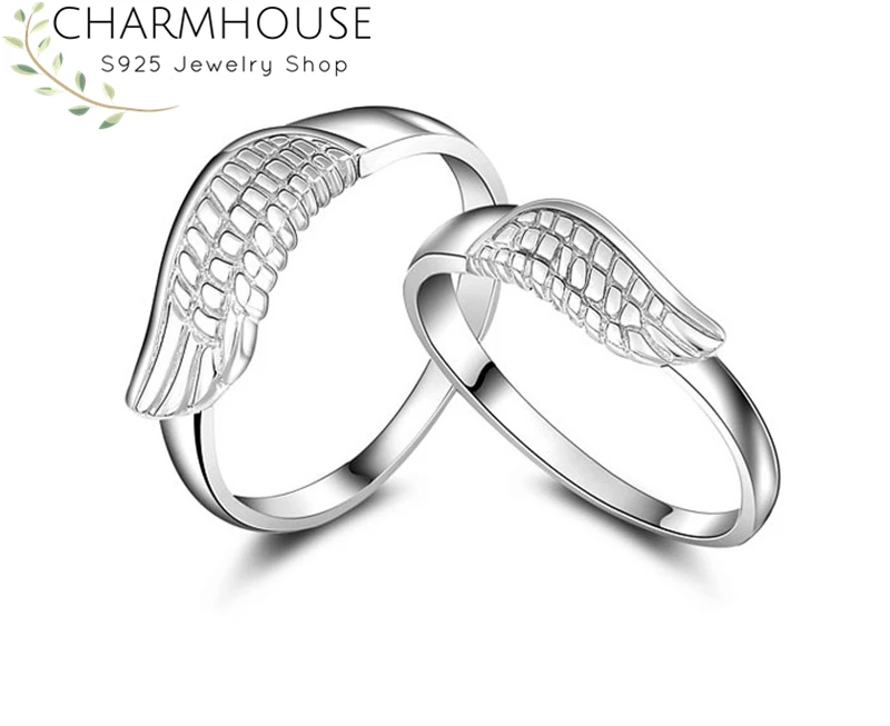 Комплект колец для влюбленных из серебра 925 пробы мужчин и женщин|Обручальные