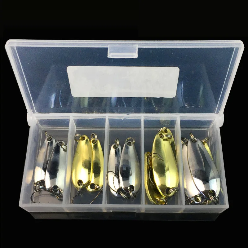 

13pcs/lot Fishing Lure Spoon Metal Jig Baits Ice Fishing Tackles Artificial Lures Carp Spoon Box Bait Fishing Lure Set