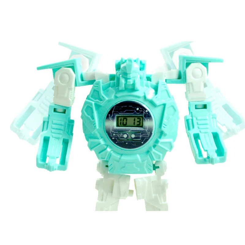 Мультяшные наручные часы-трансформеры игрушка креативные электронные