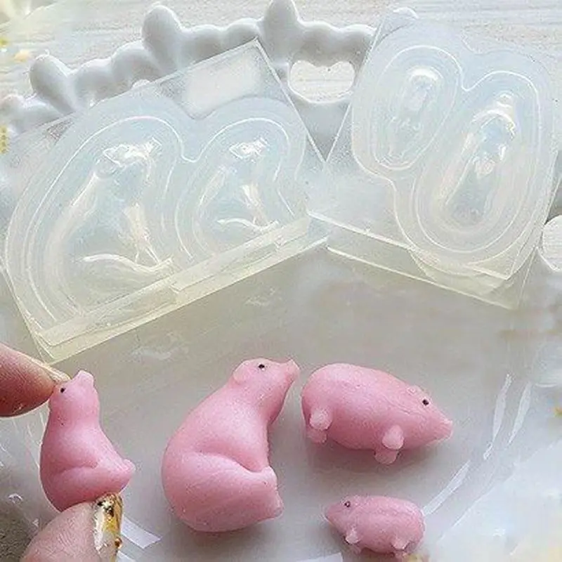 Симпатичные Мини размер 3D Pet Свинья Золотая рыбка силиконовые формы для эпоксидной смолы ювелирные изделия инструменты