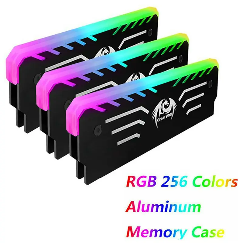 

PC Memory RAM Cooler Cooling Vest Heat Sink 256 RGB Light Aluminum Heatsink