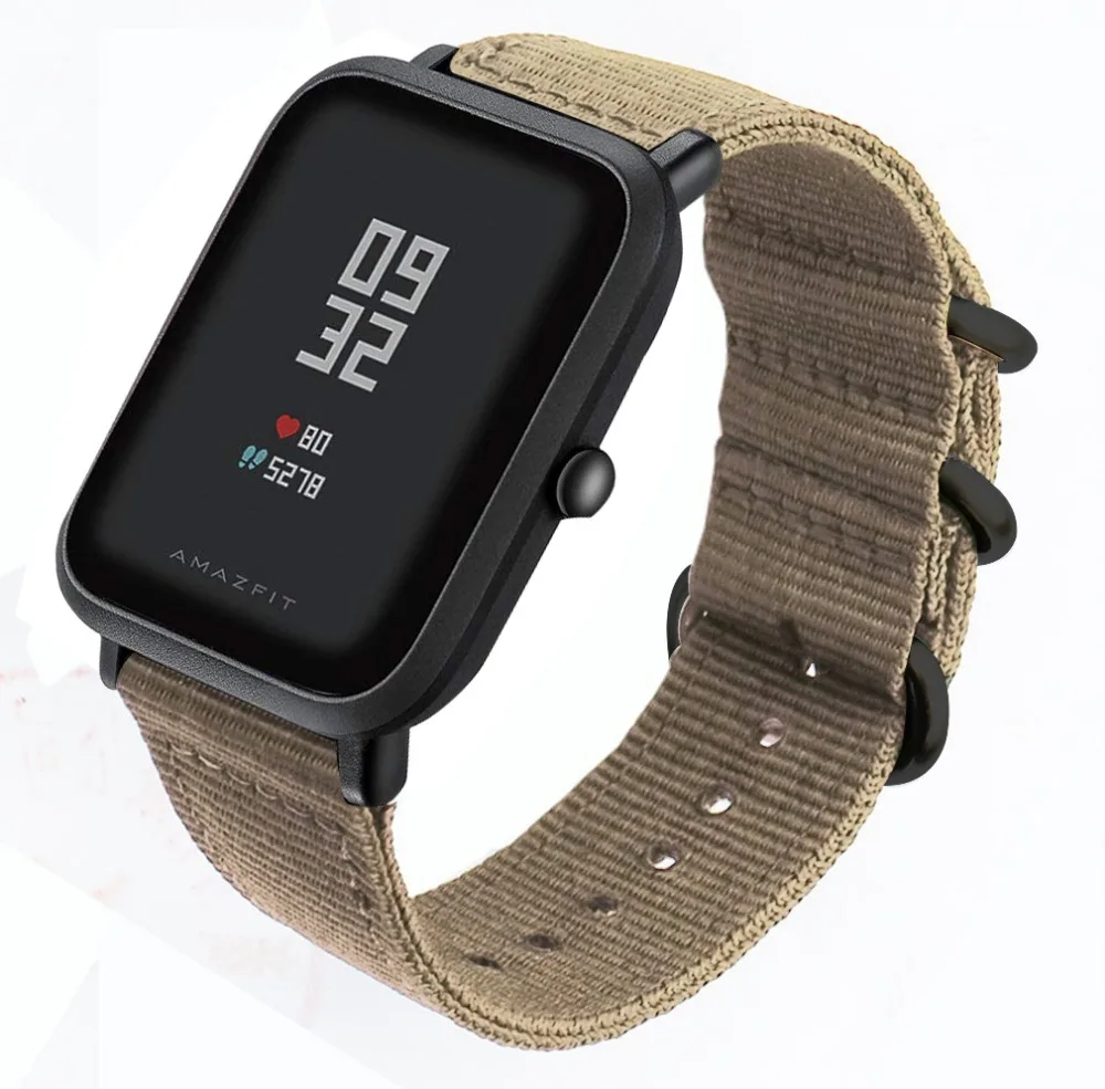 Нейлоновый ремешок для часов Amazfit Bip Stratos 20 мм 22 24 быстросъемный Garmin Vivoactive3 Huawi Watch